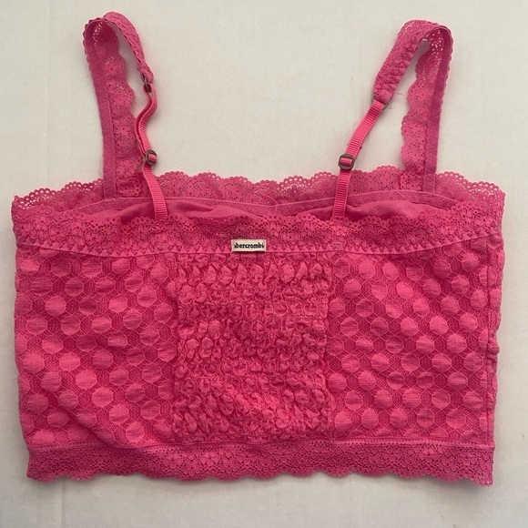 Abercrombie Kids XL hot pink bralette with polka dot motif EUC - Picture 3 of 7